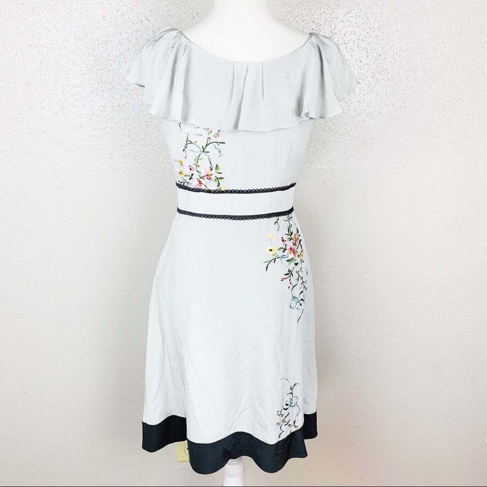 Anthro Floreat Silk Cold Climate Garden Dress 2 - Picture 2 of 7